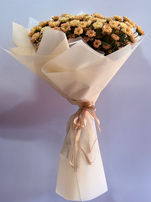 Apricot Krizantem Papatya Buketi