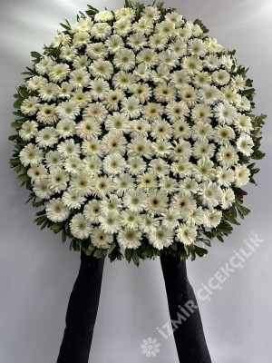 Beyaz Çiçekli Cenaze Çelengi